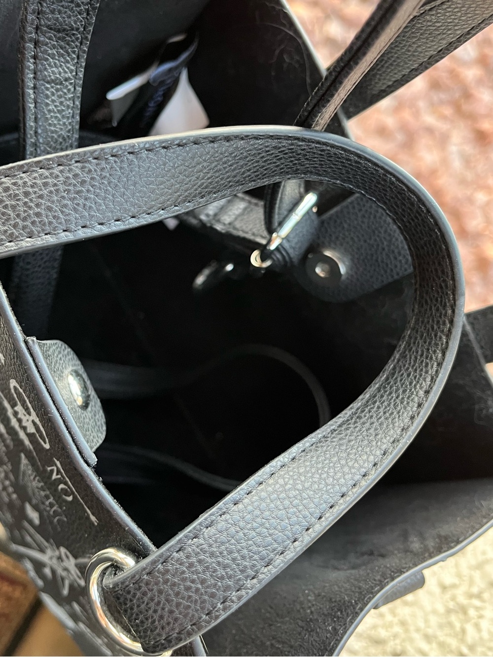 Disney Black Tote Bag Purse, shoulder strap,The Nightmare Before Christmas Print - Picture 5 of 7